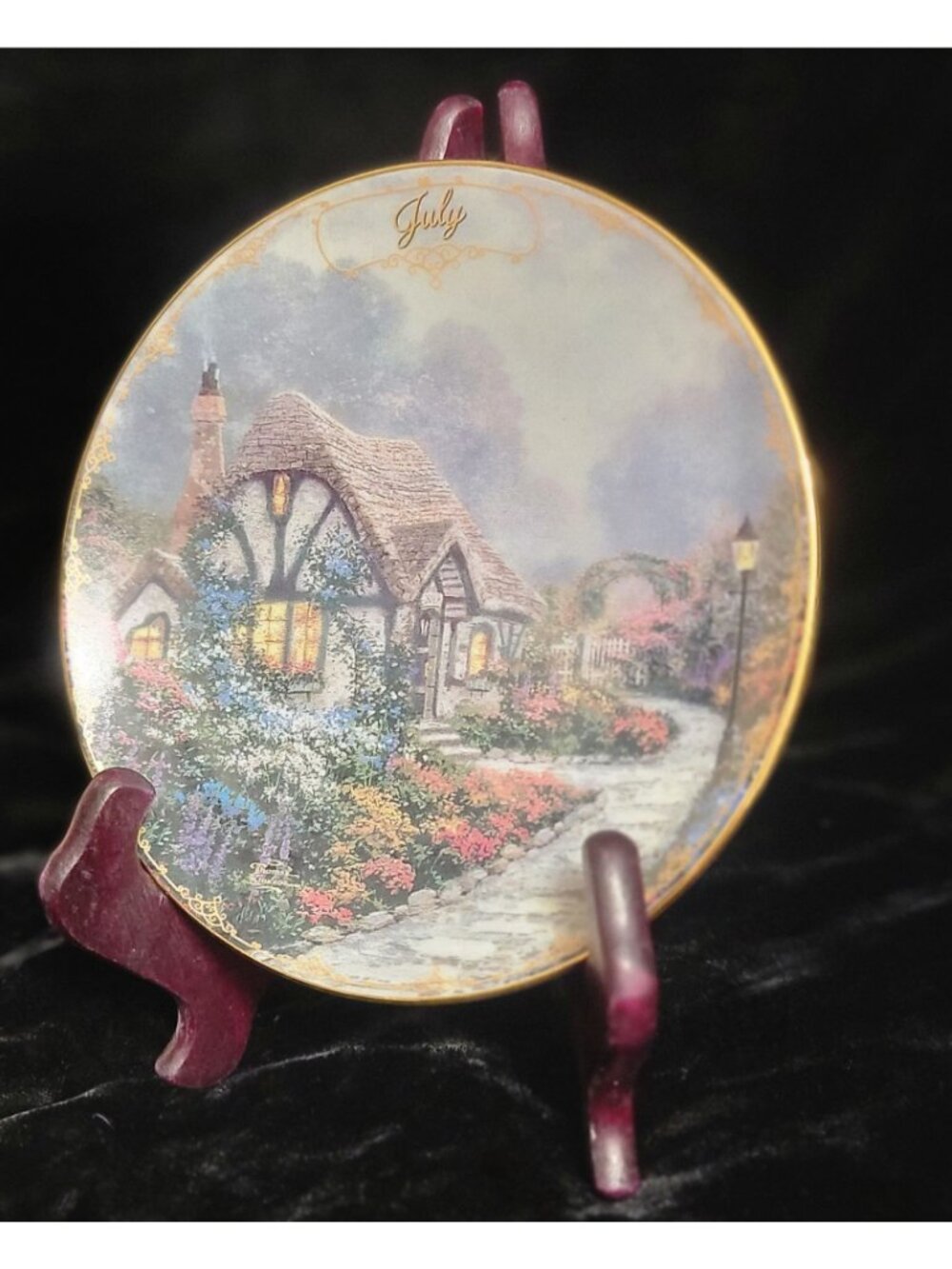 Vintage 1998 Bradford Exchange Thomas Kinkade "Chandler's Cottage" July Collecti - Picture 6 of 10